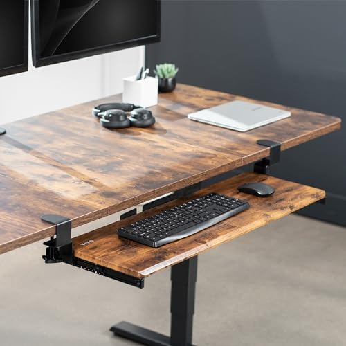 VIVO Vintage Brown Extra Large Clamp-on 34"x11" Keyboard Tray, MOUNT-KB15EN - Image 2