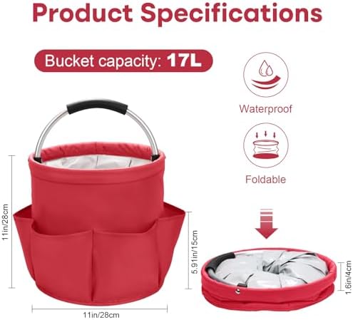 17L Foldable Waterproof Cleaning Supply Caddy - Image 2