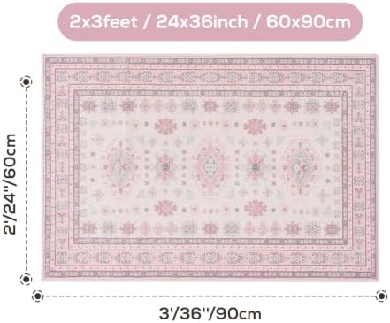 2x3 Door Mat Washable Boho Non Slip Small Throw Rug - Image 2