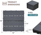 Skypatio Interlocking Deck Tiles 9 PCS, Poolside & Garden - Image 2