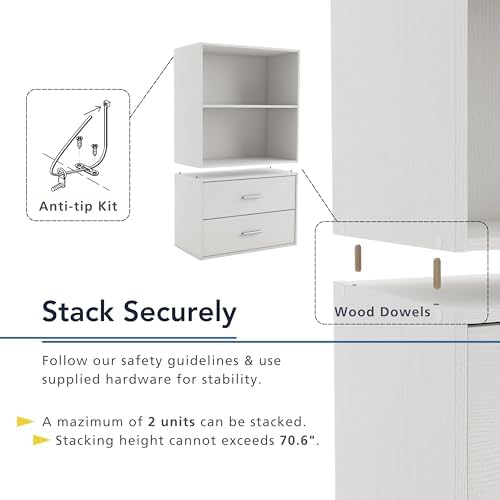 HOMES: INSIDE + OUT Apexa 4-Vertical Storage Organizer Shelves, Stackable Wood - Image 5