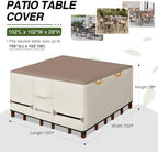 Porch Shield Waterproof Square Patio Table Cover 102 x 102 inch - Image 2