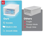 IRIS USA 4-Pack, 7 Qt. Small Stacking Drawer Storage Organizer - Image 6