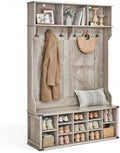 VASAGLE Hall Tree with Bench and Shoe Storage, 16 Open Compartments by VASAGLEbySONGMICSHOME