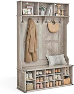 VASAGLE Hall Tree with Bench and Shoe Storage, 16 Open Compartments by VASAGLEbySONGMICSHOME