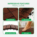 IDZO Interlocking Acacia Deck Tiles 9.6 SQFT - Image 4