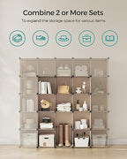 SONGMICS 16 Cube Storage Organizer，Plastic stackable cube shelf - Image 5
