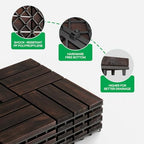 IDZO Interlocking Acacia Deck Tiles 9.6 SQFT, Dark Brown - Image 3