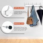 Coat Rack Wall Mounted, 5 Coat Hooks - Image 3