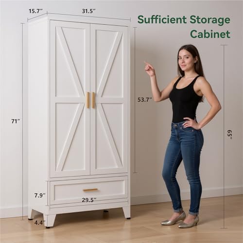 Bevivog Farmhouse Metal Storage Cabinet - Image 2