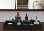 HofferRuffer Faux Leather Vanity Tray, Elegant Desktop Storage Organizer - Image 3