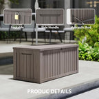 LAUSAINT HOME 180 Gallon Resin Deck Box, Package Delivery Box - Image 2