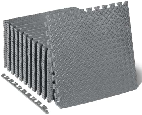 ProsourceFit Exercise Puzzle Mat 1/2-inch, EVA Interlocking Foam Floor Tiles by ProsourceFit