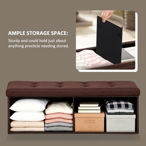 SUPER DEAL 43 Inches Foldable Storage Ottoman Bench - Image 6