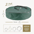 ZOBER 2 Pack Oxford Christmas Wreath Storage Container 30 Inch - Image 6
