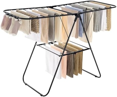 SONGMICS Clothes Drying Rack, Foldable Space-Saving Laundry Drying Rack by SONGMICSbySONGMICSHOME