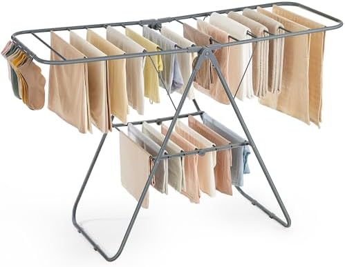 SONGMICS Clothes Drying Rack, Foldable Space-Saving Laundry Drying Rack by SONGMICSbySONGMICSHOME