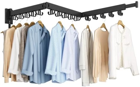 Kelisiting Clothes Drying Rack, Wall Mounted Laundry Drying Rack, Upgrade by Kelisiting