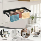 Wall Mounted Drying Rack, Aluminum Collapsible, 88 lbs Capacity, Foldable - Image 5