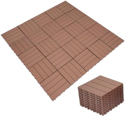 30 Pack Interlocking Deck Tiles 11.8"x11.8" Interlocking Patio Deck Tiles by GALAXYWAY