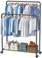Simple Trending Clothing Clothes Rack, Double Rod Garment Rack by SimpleTrending
