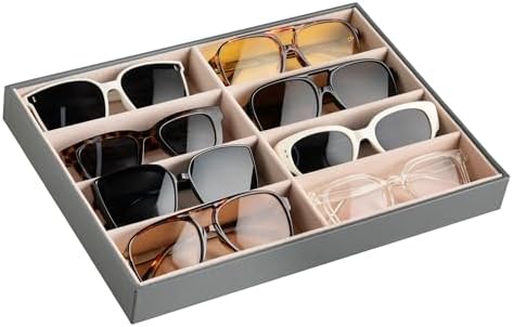 Frebeauty 8-Slot Sunglass Organizer Tray, Sunglass Holder by Frebeauty