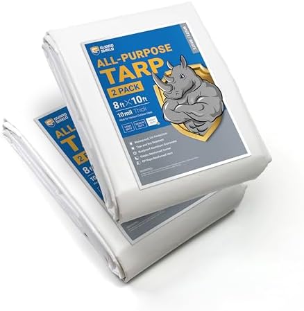 GUARD SHIELD Tarps Heavy Duty Waterproof 8x10 Feet White Poly Tarp Cover by GUARDSHIELD