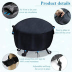 Velfree41-44inch Fire Pit Cover Round - Image 3