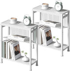 End Table Set of 2 for Small Space, 3-Tier Narrow Side Table by HOME