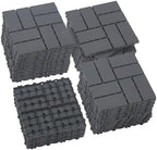 Plastic Interlocking Deck Tiles 36 Pack 12"x12" | Non-Slip Tool-Free Waterproof by Unknown