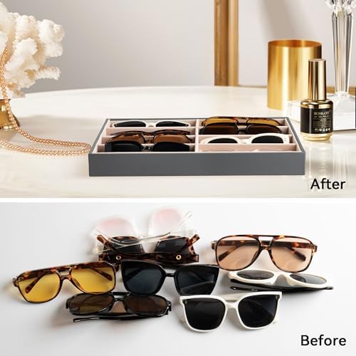 Frebeauty 8-Slot Sunglass Organizer Tray, Sunglass Holder - Image 6