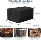 Outdoor Fire Pit Cover Rectangular Waterproof-48x36x24inch - Image 2
