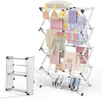 4-Tier Foldable Clothes Drying Rack, Adjustable Width 16.3"-27.95", Heavy Duty by CEHIFIA