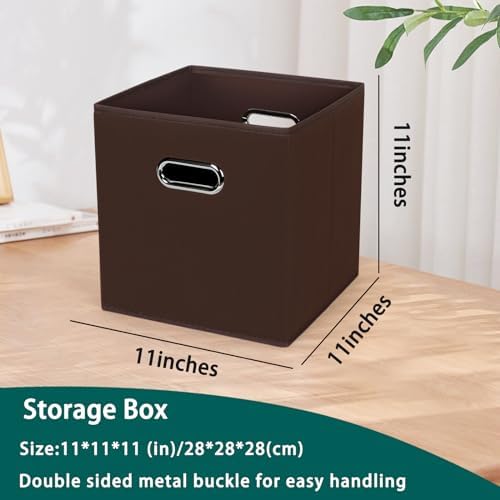 Black Foldable Storage Cubes Bins, Fabric Storage Box Cubes Organizer Baskets - Image 2