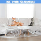 5 Pieces Plastic Drop Sheets for Painting, Waterproof and Dust-Proof Clear - Image 4