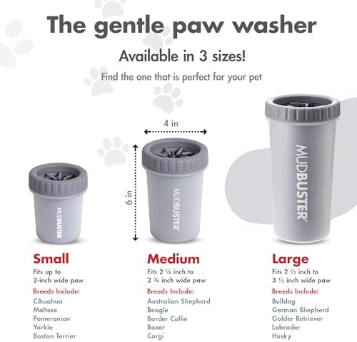 Dexas Medium MudBuster Portable Dog Paw Washer, Light Gray - Image 3