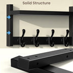 35'' Black Coat Rack Wall Mount - Image 7