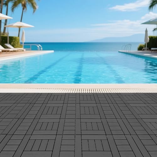 44 Pack Interlocking Deck Tiles, All-Weather Outdoor Deck Tiles - Image 6