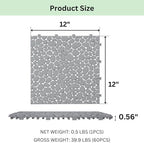 Plastic Interlocking Deck Tiles, 60 Pack, Pebble Design 12"x12" Waterproof - Image 4