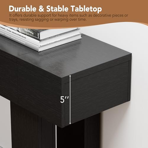 63 Inch Long Console Table, Narrow Rectangular Sofa Table Behind The Couch - Image 4