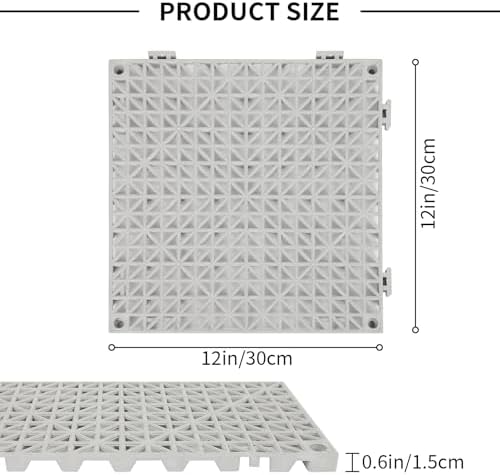 FAHKNS 12 PCS Interlocking Drainage Mat, 12“x12” Drainage Tiles Interlocking - Image 2