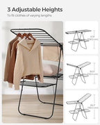 SONGMICS Clothes Drying Rack, Foldable 2-Level Stee Laundry Drying Rack - Image 5
