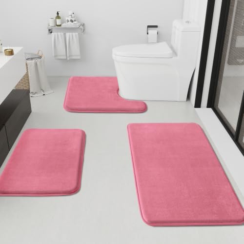 HUXMEYSON Bathroom Rugs Sets 3 Piece, Non-Slip & Quick Dry Bath Mat Set by HUXMEYSON