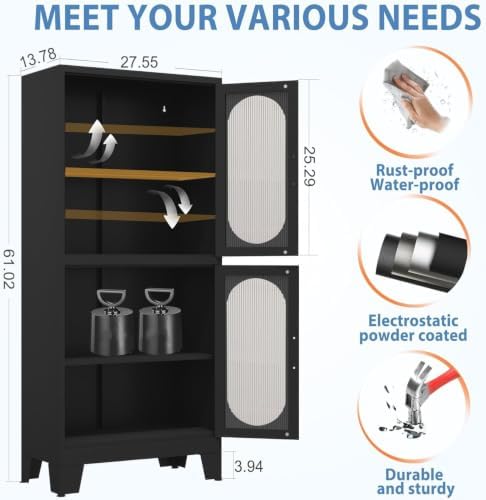 GAIOUS Black Kitchen Pantry Cabinet, Storage Cabinet - Image 2