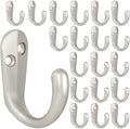 IBosins 20PCS Coat Hooks Wall Mounted Silvery Single Prong Robe Hook by IBosins