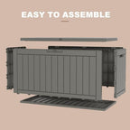 150 Gallon Deck Box, Lockable Waterproof Resin Outdoor Storage Box, - Image 6