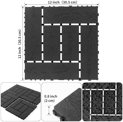 44 Pack Interlocking Deck Tiles, All-Weather Outdoor Deck Tiles - Image 2