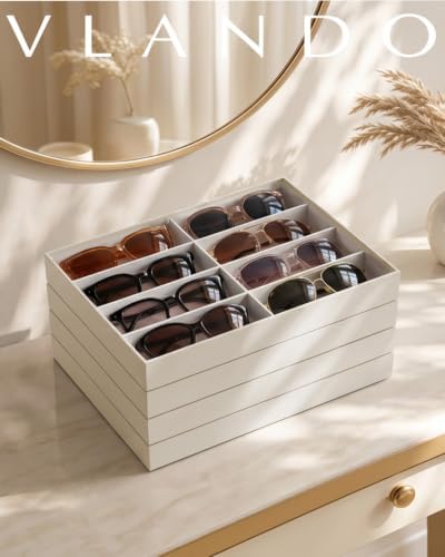 VLANDO Sunglasses Organizer, Stackable Jewelry Tray - Image 3