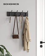 SONGMICS Wall-Mounted Coat Rack, 4 Dual Metal Hooks - Image 2