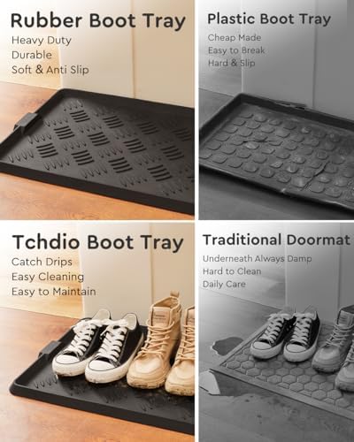 tchdio Extra Large Boot Tray Rubber Boot Tray, Non Slip Shoe Tray - Image 2
